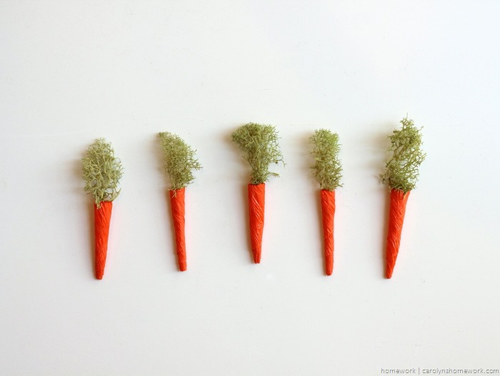 Miniature Crepe Paper Carrots - homework (2)