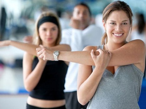 Woman stretching
