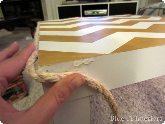 table with hot glue