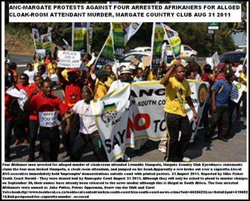 ANC MARGATE PROTEST AGAINST 4 AFRIKANERS ARR ALL_MURDER COUNTRYCLUB