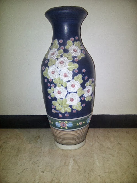 ANTIK BAHEULA Vas Keramik  Gambar  Bunga