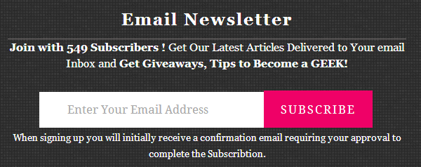 email subscription box