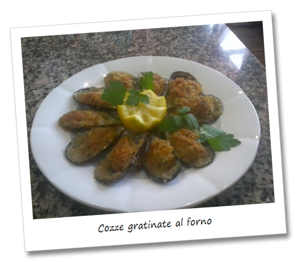 Immagine del piatto cozze gratinate al forno