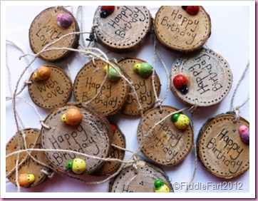 Wooden Gift Tags made with real branches