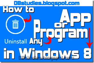 uninstall app/program in windows 8