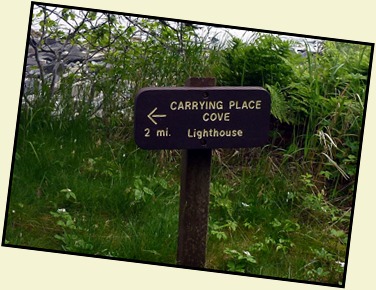 04t1 -  Hike - Trail to Carry Point - Carry Point Cove Sign