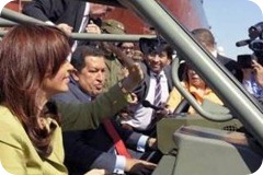 Hugo Chavez y Cristina Fernandez en Argentina