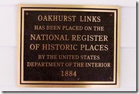 Oakhurst Links plaque as an National Historic Place