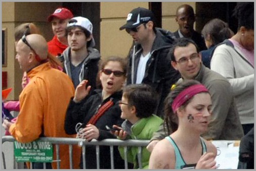 The Brothers Tsarnaev at the Boston Marathon just prior to the bombing they are accused of carrying out. CLICK for coverage from the Los Angeles Times.