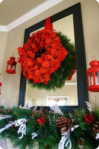 wreath over mirror