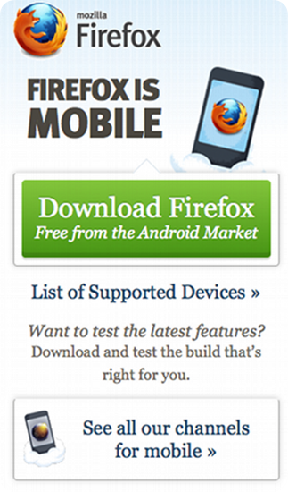 Installare Firefox su un dispositivo portatile