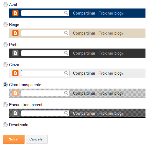 Navbar nativa do Blogger Navbar nativa do Blogger