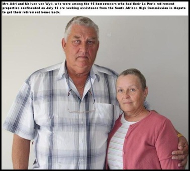 Van Wyk couple lost their La Perla Mozambique Retirement home to the Mozambiqan state