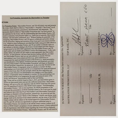 Manny Pacquiao-Floyd Mayweather contract