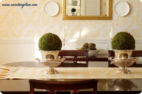 yellow traditional dining room