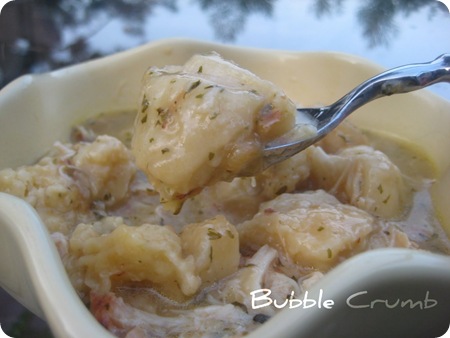crock pot chicken and dumplings made with biscuits