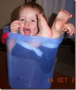 A bucket of baby