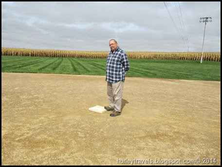 J. R. Hurley on first base, Dyersville, Iowa, Field of Dreams.