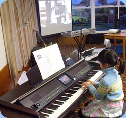 Cindy Yang played two songs wonderfully well on our Clavinova.