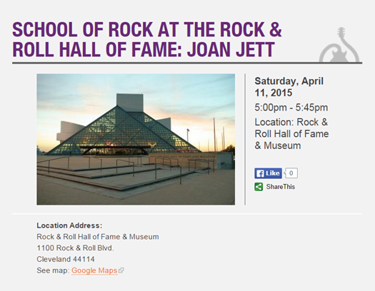 School of Rock at The Rock   Roll Hall of Fame  Joan Jett   School of Rock Strongsville