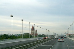 commuting to Vienna from Danube City, with St Stephens Cathedral dominating the skyline