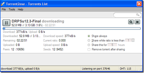 Torrent2exe download manager