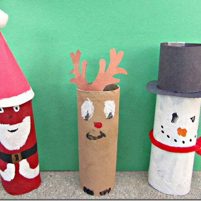Manualidades Navidad, reciclar tubos de papel higiénico