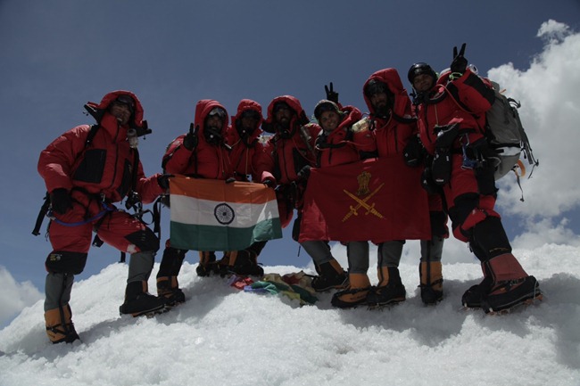 A team of primarily women officers of the Indian Army that climbed the Mount Everest
