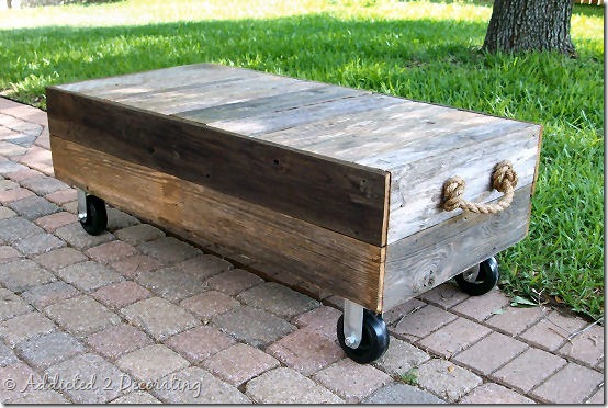 diy factory cart style coffee table