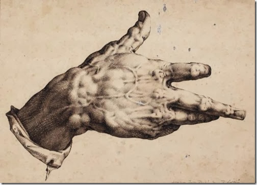 Hendrick Goltzius (1558-1617). Study of a hand
