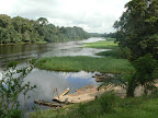 La Nyong et l'embarcadère. Ebogo (Cameroun), 20 avril 2013. Photo : C. Renoton