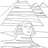 SPHINX AND PYRAMID COLORING PAGE