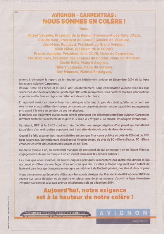 Publicitat dels elegits contra la SNCF RFF