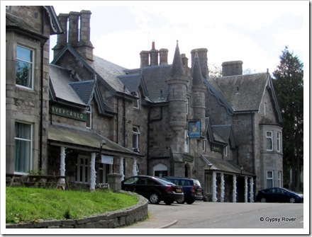 Invercauld Arms hotel, Braemar, stands where the royal standard was raised in 1715.