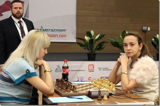 Anna Ushenina vs Antoaneta Stefanova, Round 6, Finals Women's World Chess Championship 2012, Khanty-Mansiysk Russia