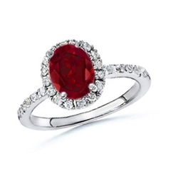 Oval Garnet and Diamond Ring