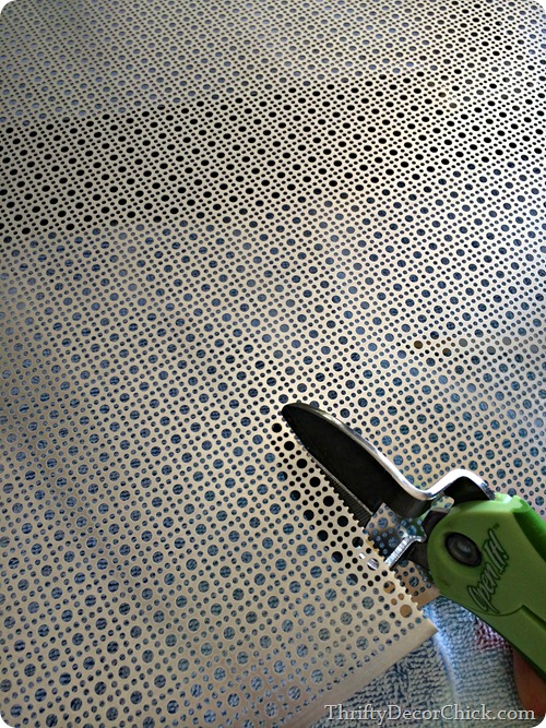 cutting radiator metal sheeting