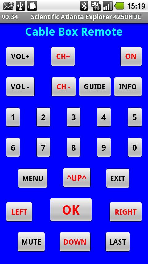Android application Cable Box Remote Control screenshort