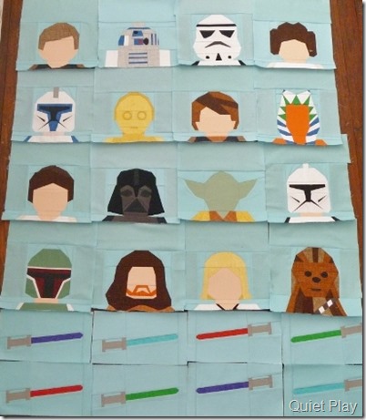 Paper pieced LEGO Star Wars characters