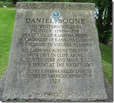 Daniel Boone stone monument in the Daniel Boone Park