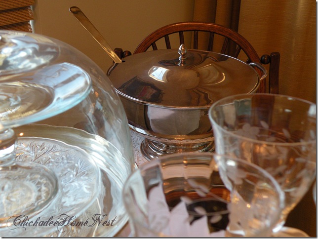 or bridal table, sterling punch bowl