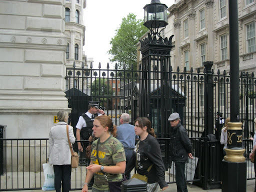 Outside Downing St. Can't actualy go down there at all. #10 is on the right near the end.