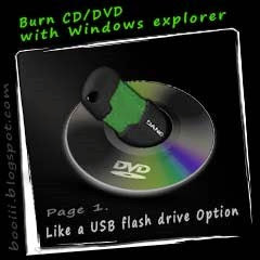 Burn CD, DVD with Windows explorer Page 1: Like a USB flash drive Option