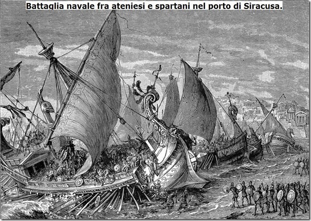 battaglia navale nel porto di Siracusa