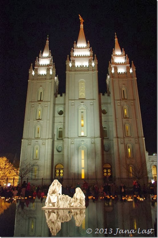Nativity Scene in front of the Salt Lake Temple