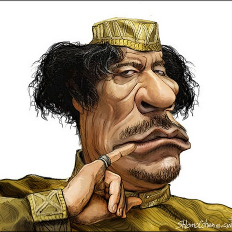 Маумар Каддафи в западных карикатурах