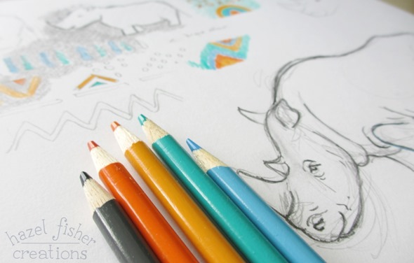 2014 July 15 rhinoceros sketchbook Spoonflower contest entry hazel fisher creations