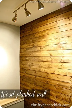 stained wood planked wall