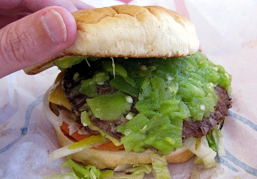 Green Chile Cheeseburger at Blake's Lotaburger