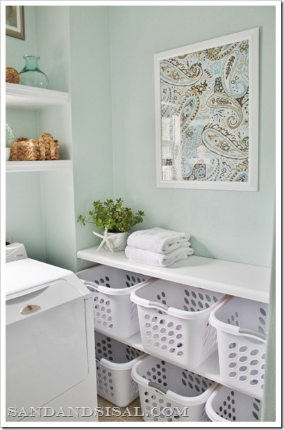 laundry room sorting station, framed fabric art